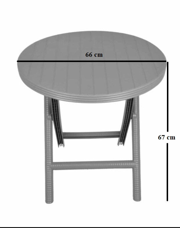 Outdoor set: 2 chairs + table - Plastic - Grey.