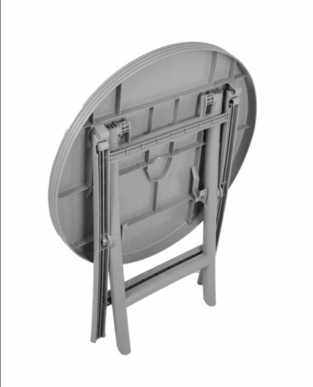 Outdoor set: 2 chairs + table - Plastic - Grey.