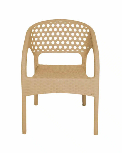 Outdoor set: 4 chairs + table - Plastic - Beige