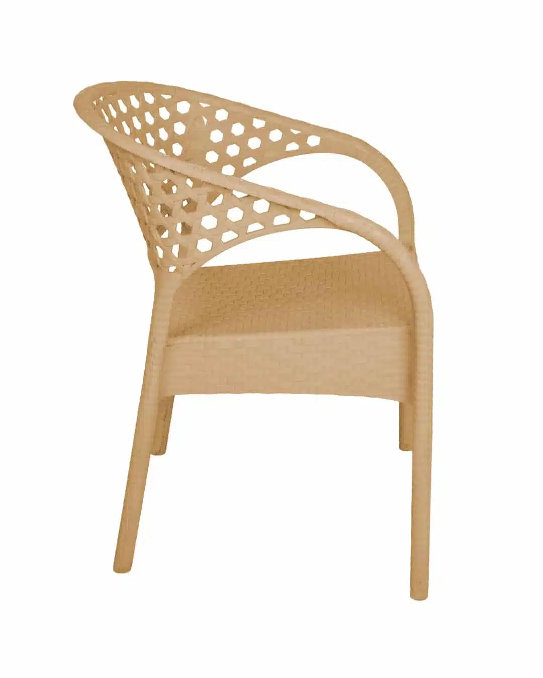 Outdoor set: 4 chairs + table - Plastic - Beige
