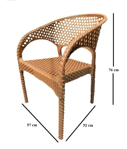 Outdoor set: 4 chairs + table - Plastic - Beige