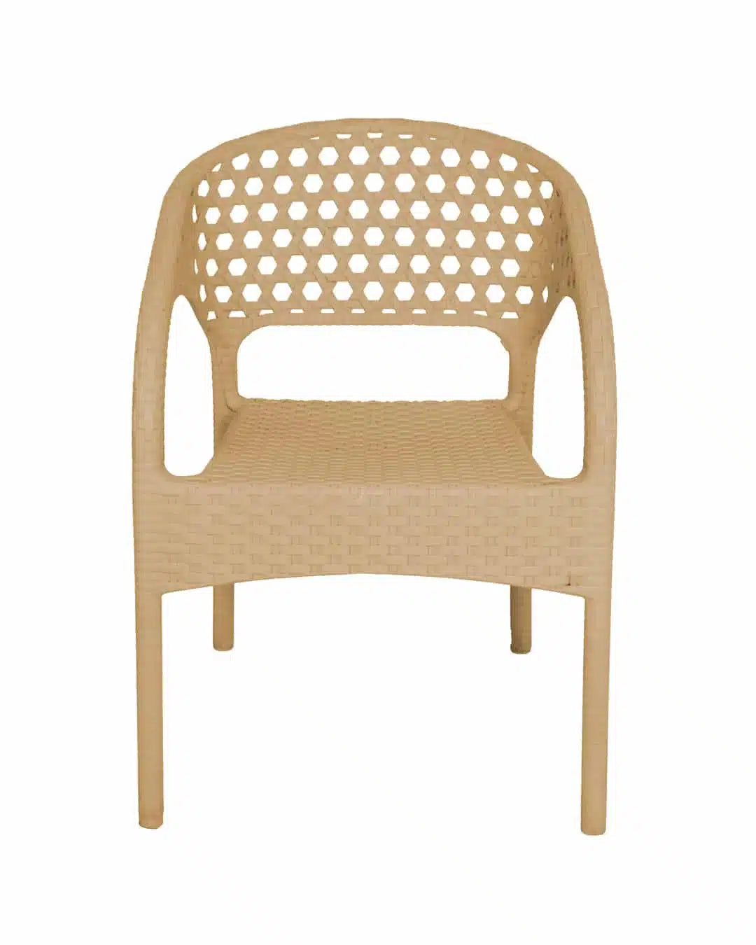 Outdoor set: 4 chairs + table - Plastic - Beige