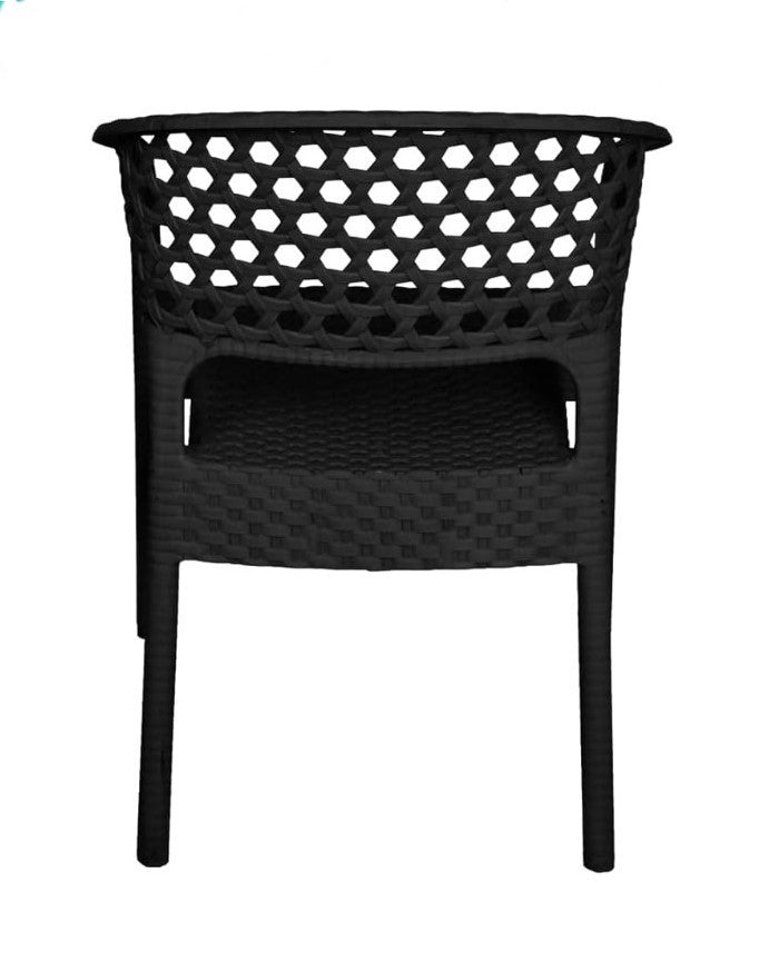 Outdoor set: 4 chairs + table - Plastic - Black
