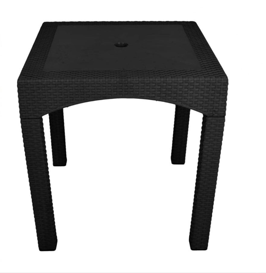 Outdoor set: 4 chairs + table - Plastic - Black