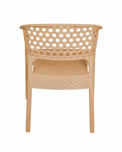 Outdoor set: 4 chairs + table - Plastic - Beige