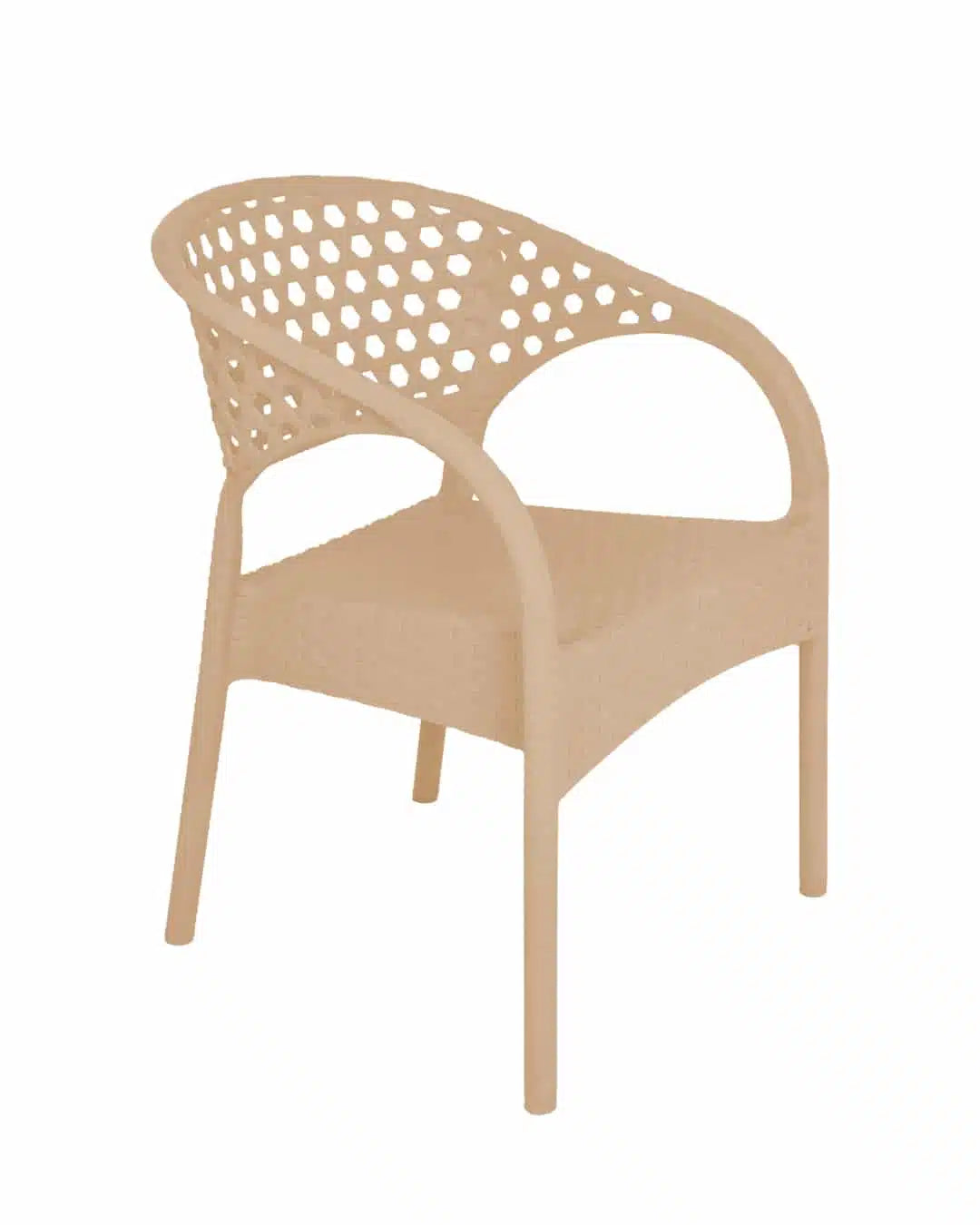 Outdoor set: 4 chairs + table - Plastic - Beige
