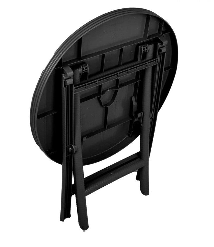 Outdoor set: 4 chairs + table - Plastic - Black