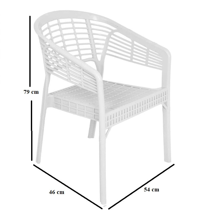 Outdoor set: 4 chairs + table - Plastic - White