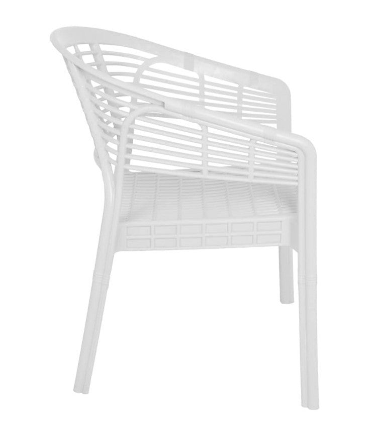 Outdoor set: 4 chairs + table - Plastic - White
