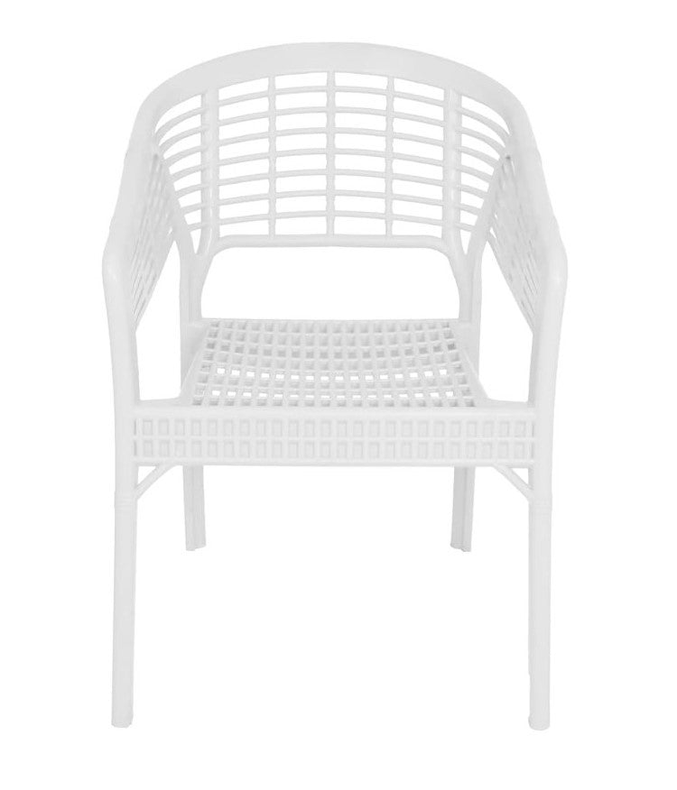 Outdoor set: 4 chairs + table - Plastic - White