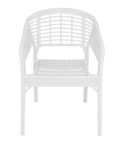 Outdoor set: 4 chairs + table - Plastic - White