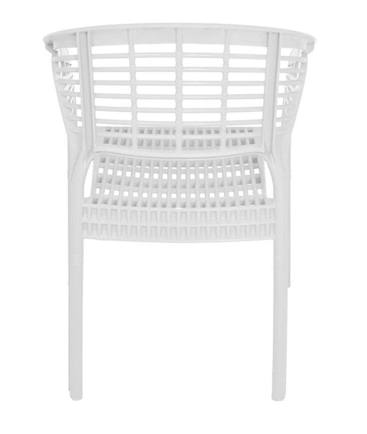 Outdoor set: 4 chairs + table - Plastic - White