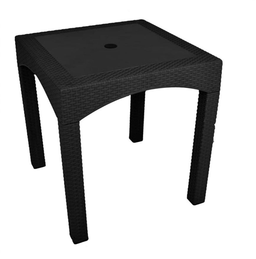 Outdoor set: 4 chairs + table - Plastic - Black