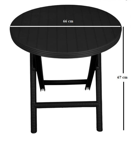 Outdoor set: 2 chairs + table - Plastic - Black.