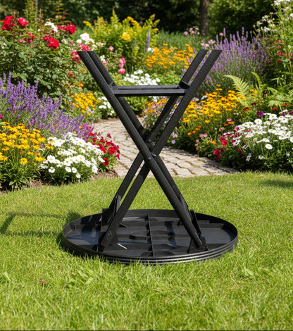 Outdoor set: 2 chairs + table - Plastic - Black.