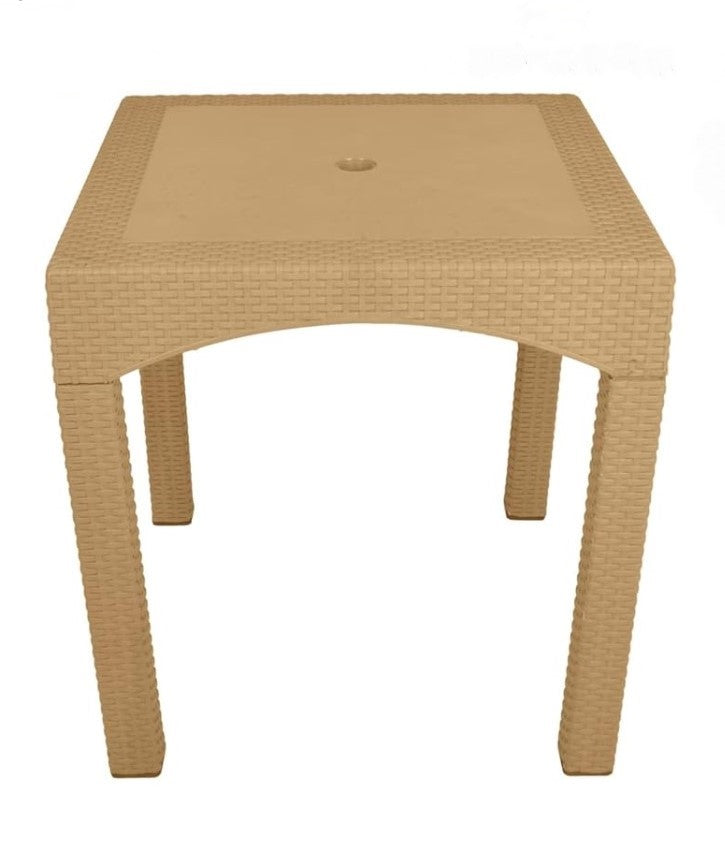 Outdoor set: 4 chairs + table - Plastic - Beige