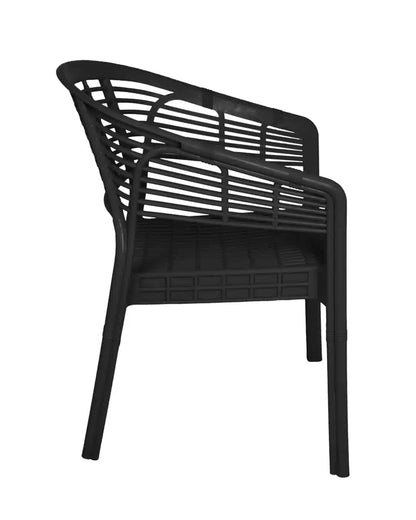 Outdoor set: 4 chairs + table - Plastic - Black