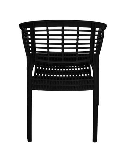 Outdoor set: 4 chairs + table - Plastic - Black