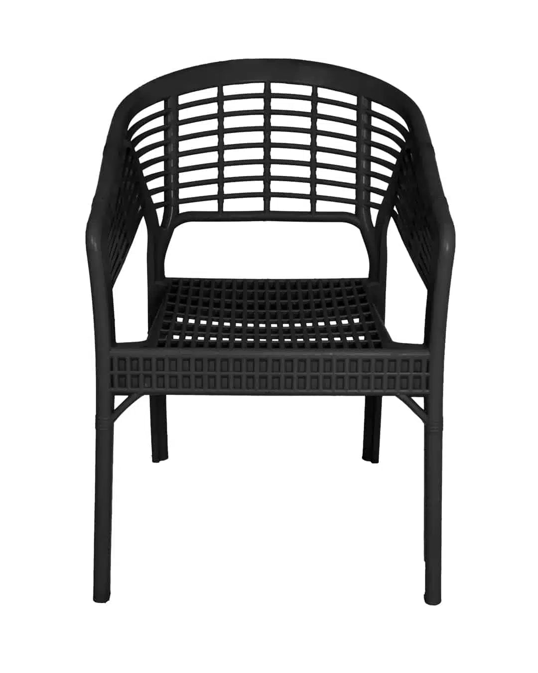 Outdoor set: 4 chairs + table - Plastic - Black