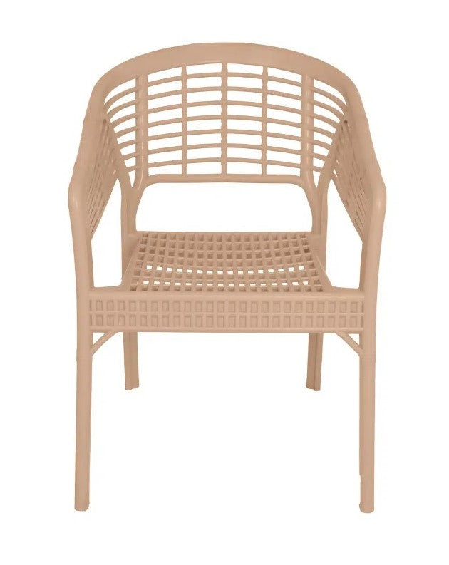 Outdoor set: 4 chairs + table - Plastic - Beige