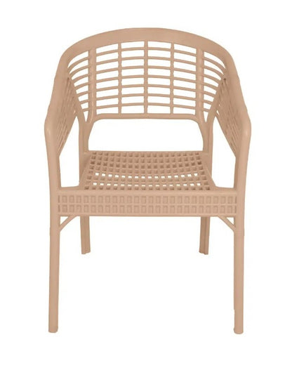 Outdoor set: 4 chairs + table - Plastic - Beige