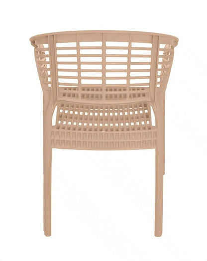 Outdoor set: 4 chairs + table - Plastic - Beige
