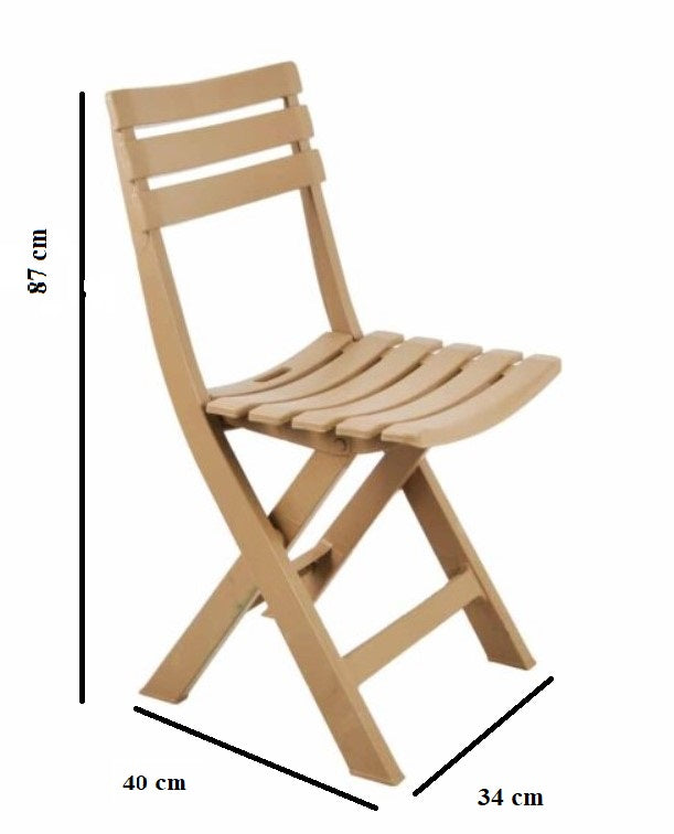 Outdoor set: 2 chairs + table - Plastic - Beige.