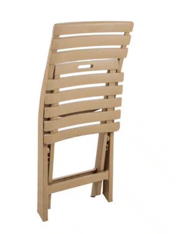 Outdoor set: 2 chairs + table - Plastic - Beige.