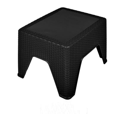 Outdoor set: 4 chairs + table - Plastic - Black