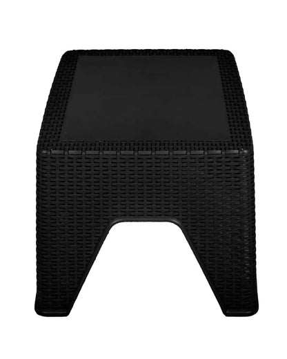 Outdoor set: 4 chairs + table - Plastic - Black