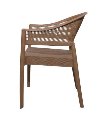 Outdoor set: 4 chairs + table - Plastic - Beige