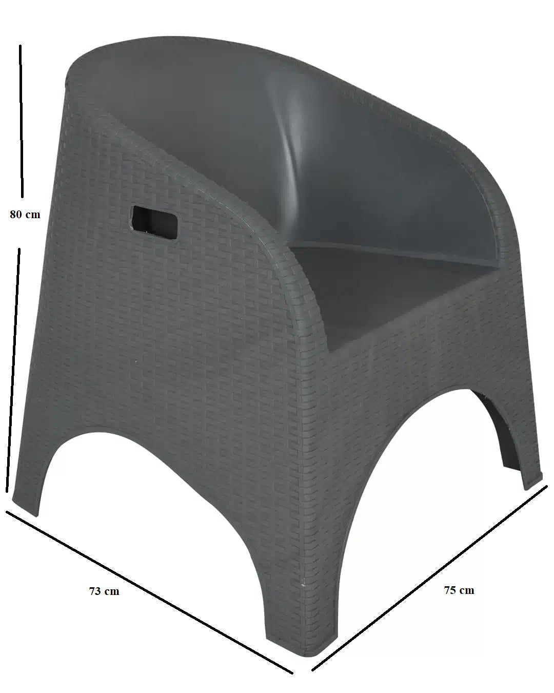 Outdoor set: 4 chairs + table - Plastic - Grey
