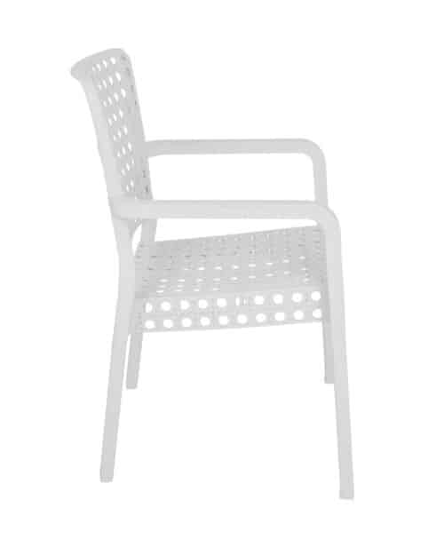 Outdoor set: 4 chairs + table - Plastic - White