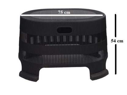 Outdoor set: 4 chairs + table - Plastic - Black