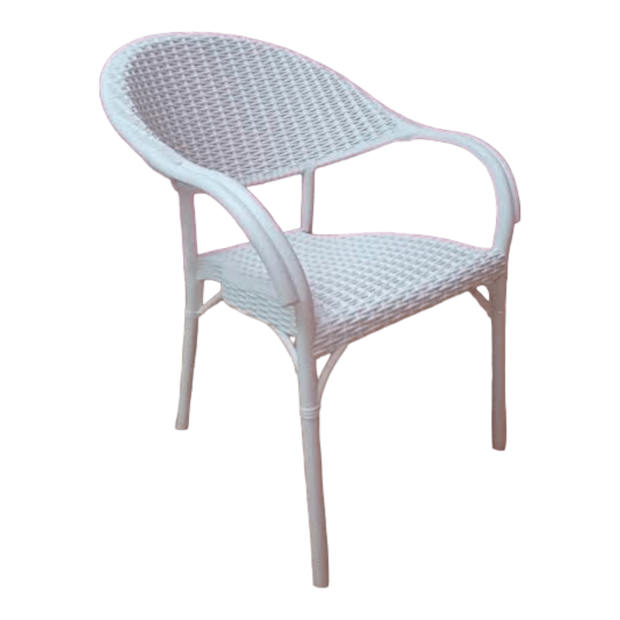 Outdoor set: 4 chairs + table - Plastic - White
