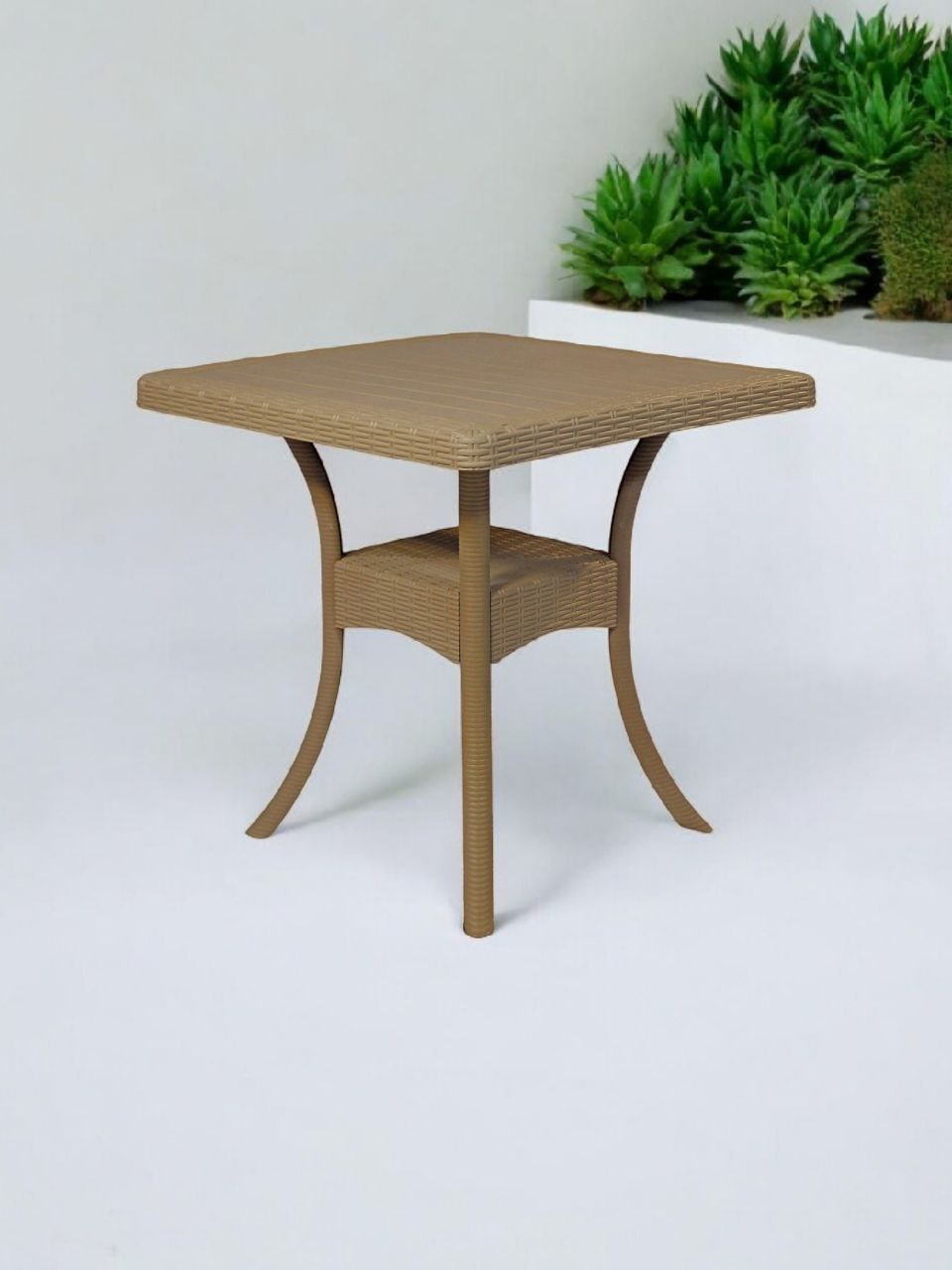 Outdoor set: 4 chairs + table - Plastic - Beige