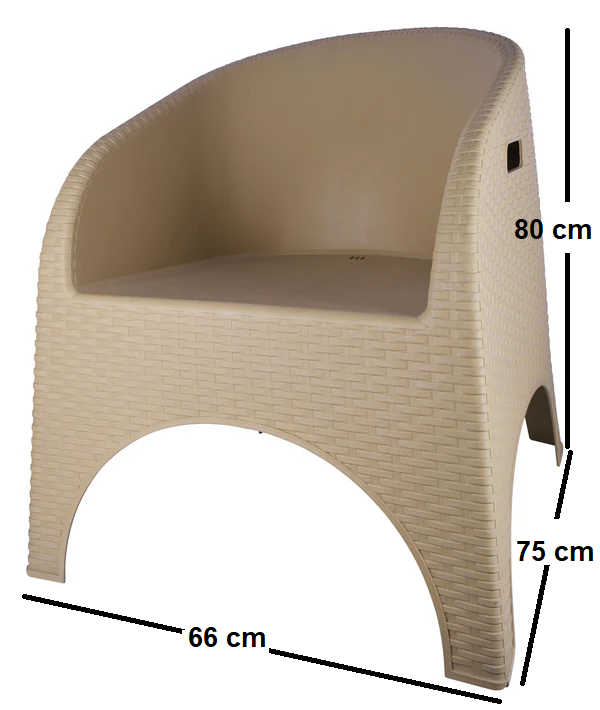 Outdoor set: 4 chairs + table - Plastic - Beige