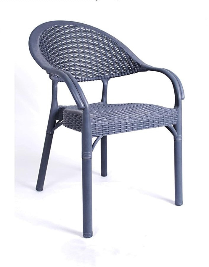 Outdoor set: 4 chairs + table - Plastic - Black