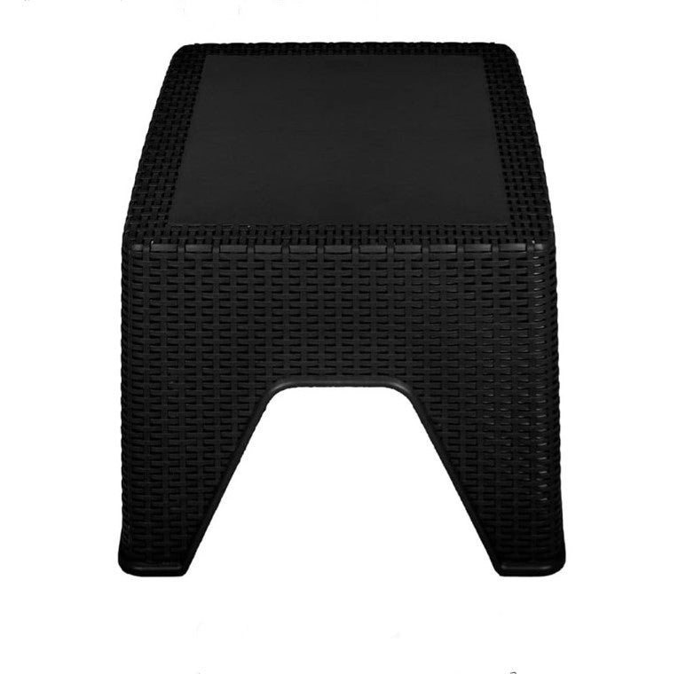 Outdoor set: 4 chairs + table - Plastic - Black