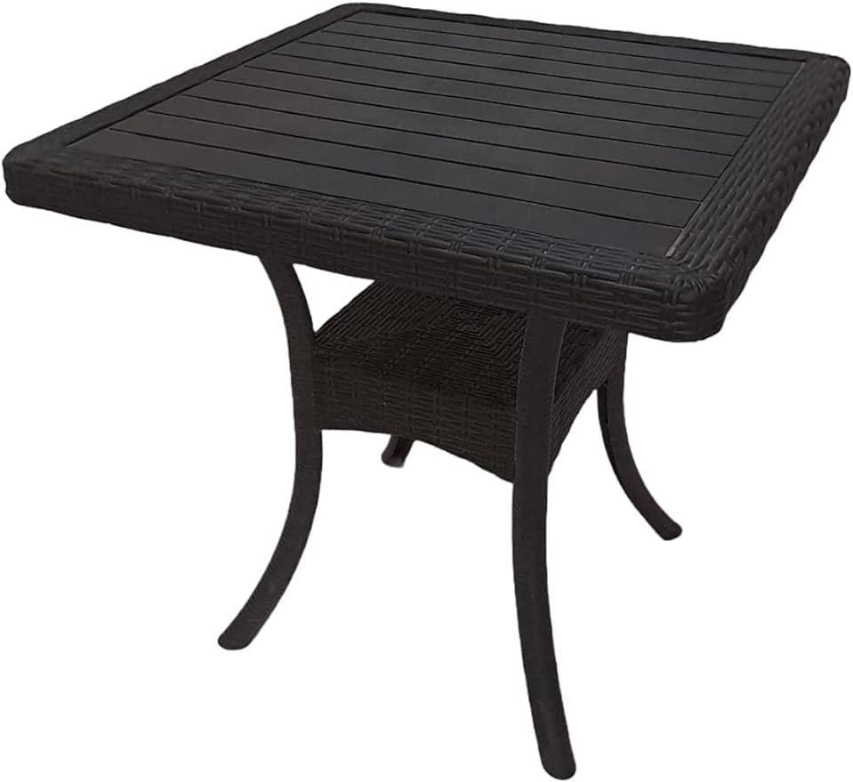 Outdoor set: 4 chairs + table - plastic - Black