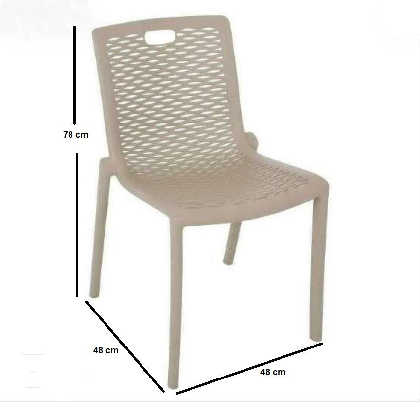 Outdoor set: 4 chairs + table - Plastic - Beige