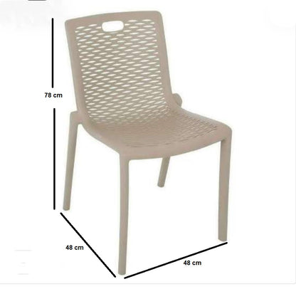 Outdoor set: 4 chairs + table - Plastic - Beige