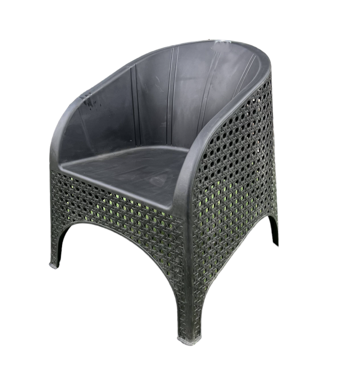 Outdoor set: 4 chairs + table - Plastic - Black