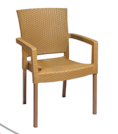 Outdoor set: 4 chairs + table - Plastic - Beige