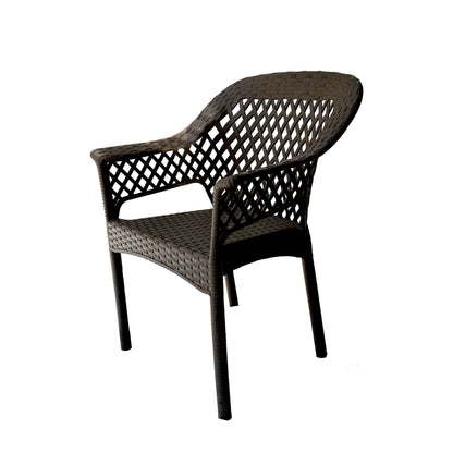 Outdoor set: 4 chairs + table - Plastic - Black