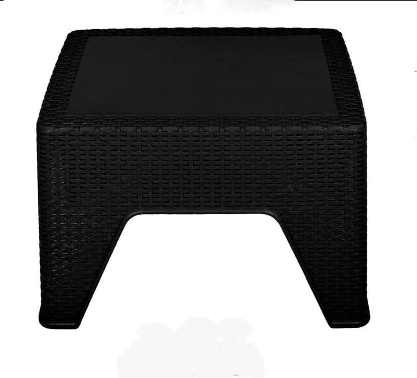 Outdoor set: 4 chairs + table - Plastic - Black
