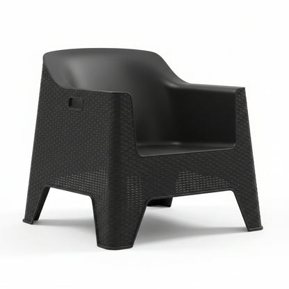 Outdoor set: 4 chairs + table - Plastic - Black
