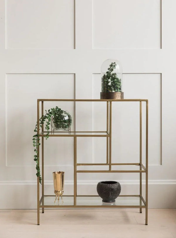 Display Unit - Steel - Glass - Gold - 120x30x110 cm - Cataloug