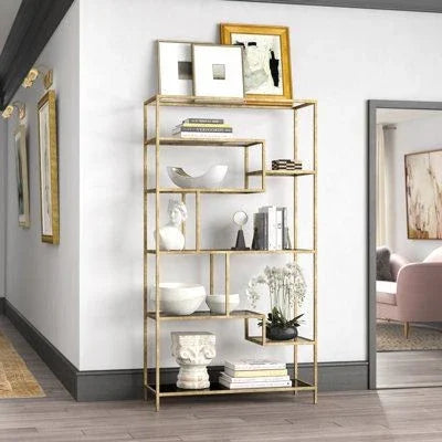 Display Unit - Steel - Glass - Gold - 120x30x200 cm - Cataloug