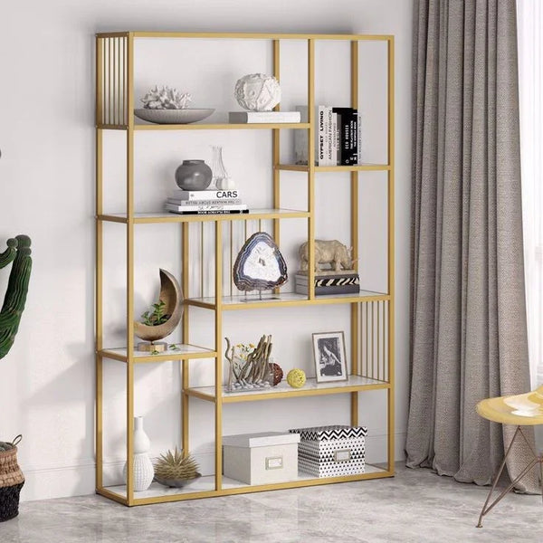 Display Unit - Steel - MDF - Gold - 120x30x200 cm - Cataloug